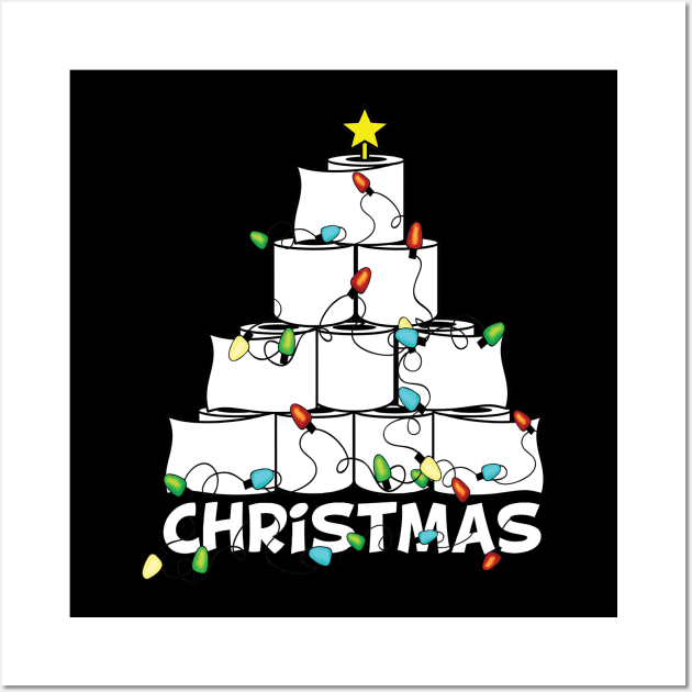 White Toilet Paper Christmas Tree, Funny Xmas Gift, Holiday Party Wall Art by kirayuwi